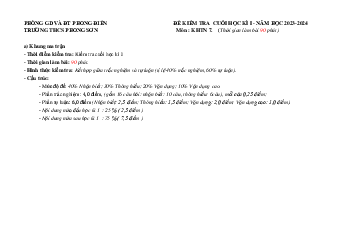 Đề thi học kì 1 môn Khoa học tự nhiên 7 | Đề 1 | Kết nối tri thức