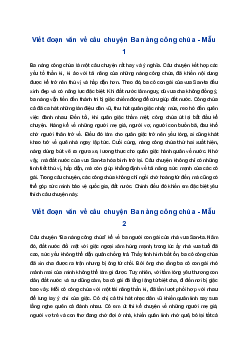 Viết đoạn văn về câu chuyện Ba nàng công chúa và cho biết em thích câu chuyện đó ở điểm nào | Tập làm văn 4