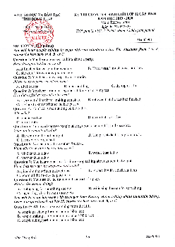 Đề Thi Chọn Học Sinh Giỏi Tiếng Anh Lớp 12 Cấp Tỉnh Đồng Tháp Năm 2019 - 2020