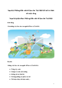 Soạn bài: Những điều nhỏ tớ làm cho Trái Đất Tiếng Việt 3 | Kết nối tri thức