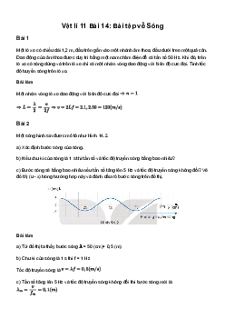 Vật lí 11 Bài 14: Bài tập về Sóng
