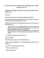 Đề cương phần tự luận môn kinh tế chính trị Mác – Lênin năm học 2021 - 2022| Đại học Nội Vụ Hà Nội