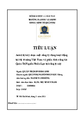 Tiểu luận Phân Tích Quản Trị Nguồn Nhân Lực Tại Công Ty FPT | Môn Quản trị nguồn nhân lực - Đại học Gia Định