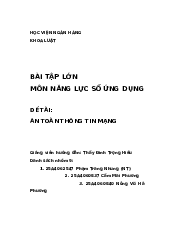 Bài Tập Lớn: An Toàn Thông Tin Mạng Môn Năng Lực Số Ứng Dụng