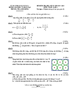 Đề kiểm tra học kì 2 Toán 6 năm 2019 – 2020 trường THCS Kim Đồng – TP HCM