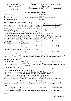 Đề thi HK1 Toán 12 năm học 2019 – 2020 sở GD&ĐT Thừa Thiên Huế