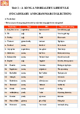 Unit 1 A long and healthy lifestyle - Tiếng Anh 11