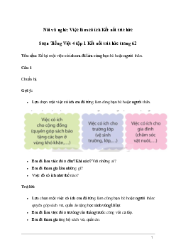 Soạn bài Nói và nghe: Việc làm có ích | Kết nối tri thức