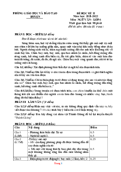 Đề thi HK2 Văn 6 kết nối tri thức 2021-2022 (có đáp án)