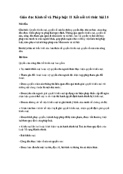 Giải Giáo dục Kinh tế và Pháp luật 11 Bài 15 | Kết nối tri thức