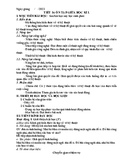 Giáo án Công nghệ 8 Tiết 16: Ôn tập GHK 1 | Kết nối tri thức