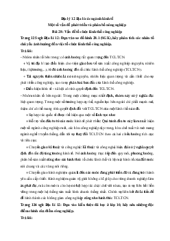 Giải bài tập SGK Địa Lý lớp 12 Bài 28: Vấn đề tổ chức lãnh thổ công nghiệp