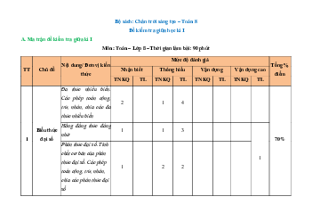 Đề thi giữa học kì 1 môn Toán lớp 8 năm 2023 - 2024 CTST - Đề 3