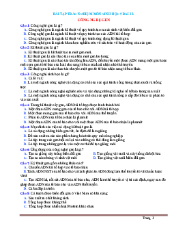 TOP 15 Câu hỏi trắc nghiệm Sinh học 9 bài 32: Công nghệ gen (có đáp án)