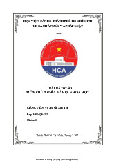 Báo cáo Môn Chủ nghĩa xã hội khoa học | Học viện Cán bộ Thành phố Hồ Chí Minh