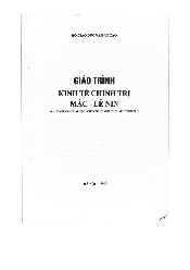 Giáo trình học phần Kinh tế chính trị MNL (C) Tr đầu-Tr63| Đại học Kinh Tế Quốc Dân