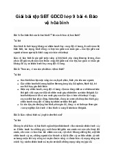 Giải bài tập Sách Bài Tập môn Giáo Dục Công Dân lớp 9 Bài 4: Bảo vệ hòa bình