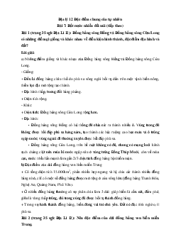 Giải bài tập SGK Địa Lý lớp 12 Bài 7: Đất nước nhiều đồi núi (tiếp theo)