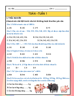 Bài tập cuối tuần Toán lớp 3 Kết nối tri thức cả năm
