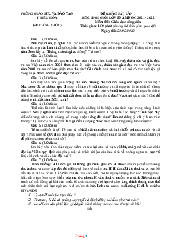 Đề Khảo Sát HSG GDCD Lớp 8 Thiệu Hóa 2021-2022 Lần 1(có đáp án)