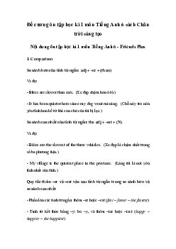 Đề cương ôn tập học kì 1 môn Tiếng Anh 6 sách Friends Plus