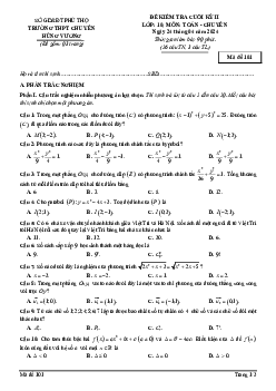 Đề thi cuối kỳ 2 Toán 10 chuyên năm 2023 – 2024 trường chuyên Hùng Vương – Phú Thọ