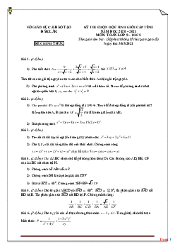 TOP 50 đề thi học sinh giỏi cấp tỉnh năm 2020-2021 toán lớp 9