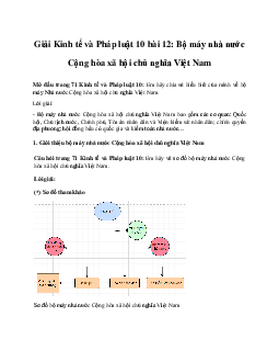 Giải Kinh tế và Pháp luật 10 bài 12 CD