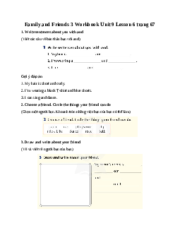Family and Friends 3 Workbook Unit 9 He can run Lesson 6 trang 67