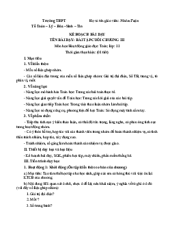 Bài tập cuối chương 3 - Giáo án Toán 11 Kết nối tri thức