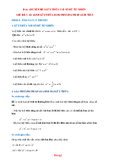 Ôn thi HSG Toán 6 chủ đề: So sánh hai lỹ thừa bằng phương pháp gián tiếp