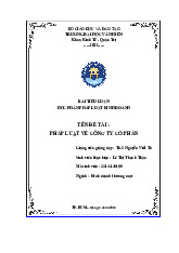 Tiểu luận Pháp Luật Về Công Ty Cổ Phần môn Pháp luật đại cương - Trường Đại học Văn Hiến.