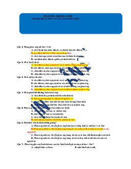 Câu hỏi trắc nghiệm có đáp án Hóa 10 Chương 7: Phản ứng oxi hóa - khử, tốc độ phản ứng và cân bằng hóa học