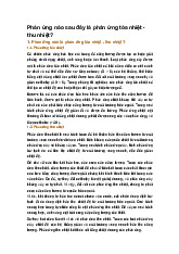 Phản ứng nào sau đây là phản ứng tỏa nhiệt - thu nhiệt?
