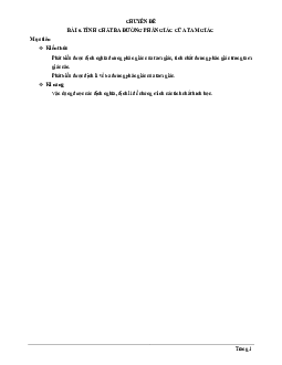 Chuyên đề tính chất ba đường phân giác của tam giác