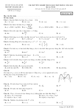 Đề thi thử TN THPT 2021 – 2022 môn Toán trực tuyến lần 3 sở GD&ĐT Hà Tĩnh