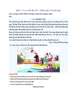 Giải SGK môn Tiếng Việt lớp 2 - Bài 2: Con suối bản tôi | Chân trời sáng tạo