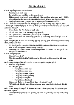 Đề cương ôn tập Triết học Mác- Lenin