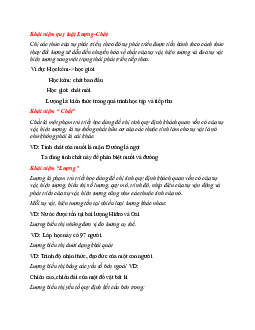 Lý thuyết Khái niệm quy luật Lượng-Chất học phần Triết học Mac-Lênin