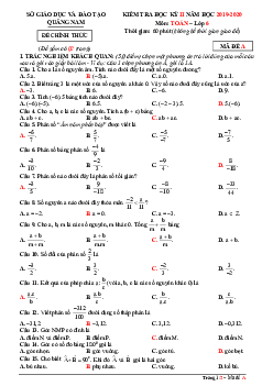 Đề thi học kỳ 2 Toán 6 năm học 2019 – 2020 sở GD&ĐT Quảng Nam