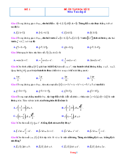 Bộ Đề Ôn Thi Toán 12 HK2 Năm Học 2021-2022