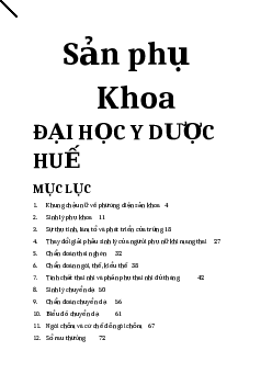 Giáo trình Sản phụ khoa