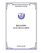 Bài giảng Môn Quản trị tài chính | Đại học Thủ đô Hà Nội