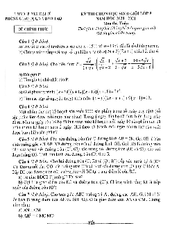 Đề thi học sinh giỏi Toán 9 năm 2020 – 2021 phòng GD&ĐT Đại Từ – Thái Nguyên