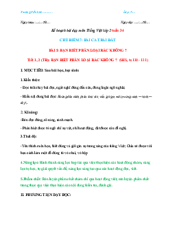 Bài 5: Bạn có biết | Tuần 34 Tiết 1, 2  | Giáo án Tiếng Việt 2 học kì 2 | Chân trời sáng tạo