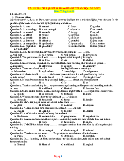 Đề cương ôn tập Tiếng Anh 10 giữa học kỳ 2 năm 2022-2023