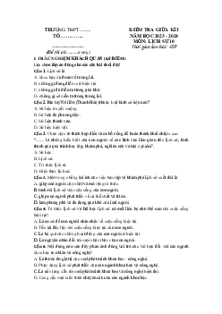 Đề thi giữa học kì 1 lớp 10 năm 2023 - 2024 sách Chân trời sáng tạo | Lịch sử 10 đề 1