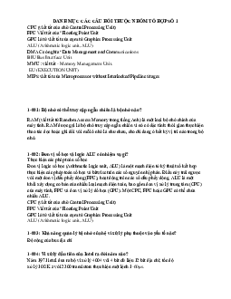 Đề cương ôn tập môn Đại số tuyến tính nội dung "Vi xử lý"