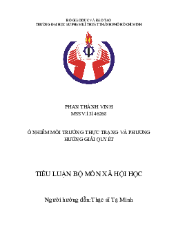 Mẫu tiểu luận về ô nhiễm môi trường | Học viện hành chính Quốc gia