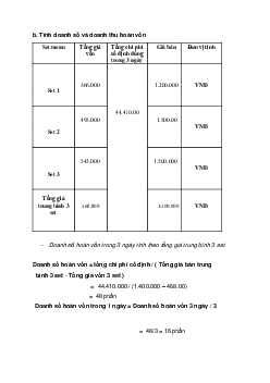 Doanh số và doanh thu hoàn vốn | Kinh tế học đại cương | Đại học Khoa học Xã hội và Nhân văn, Đại học Quốc gia Thành phố HCM